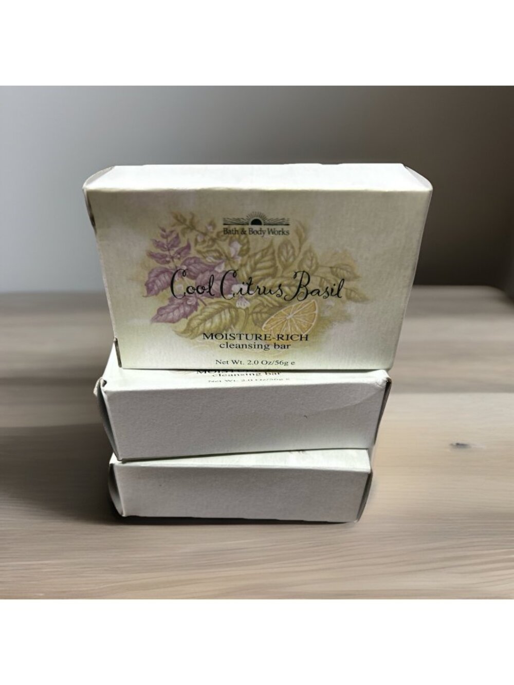 3x Bath & Body Works COOL CITRUS BASIL Bar Soap 2 oz Discontinued Y2K NOS